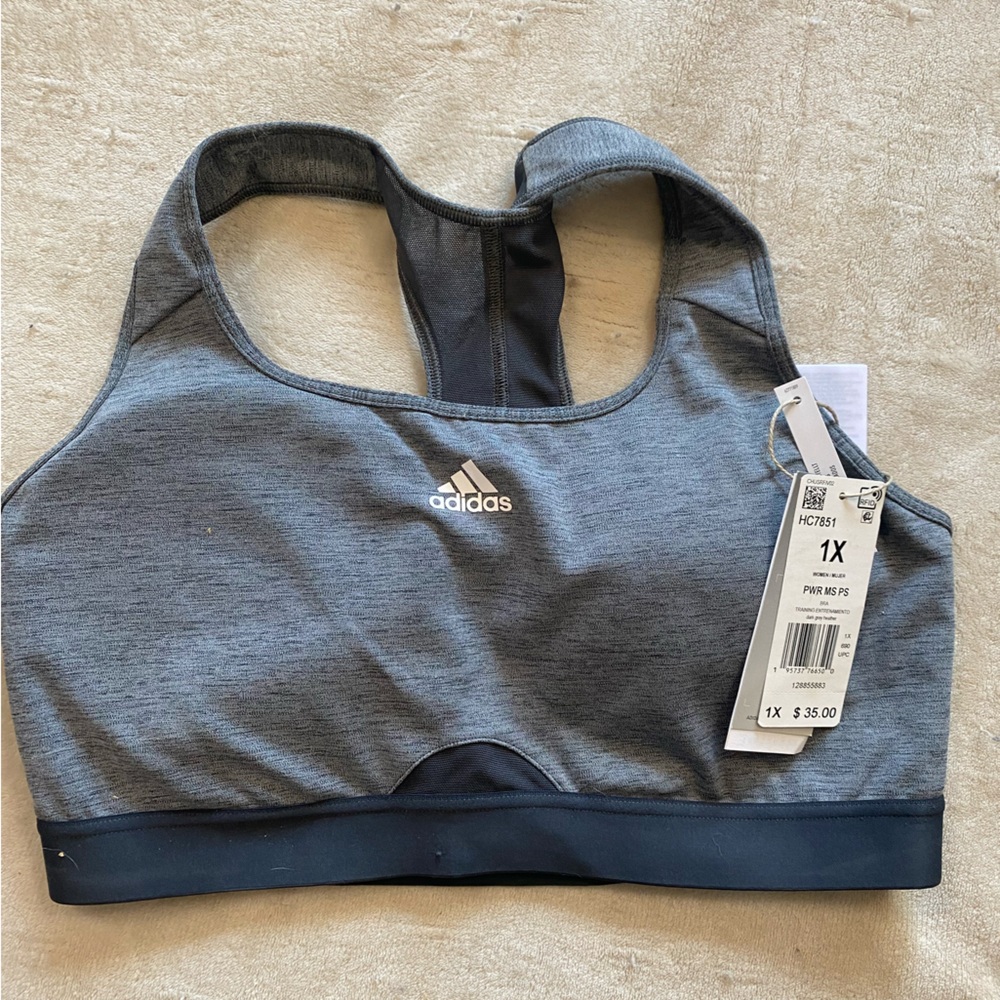 adidas Women's Sports Bra - Gray and Black